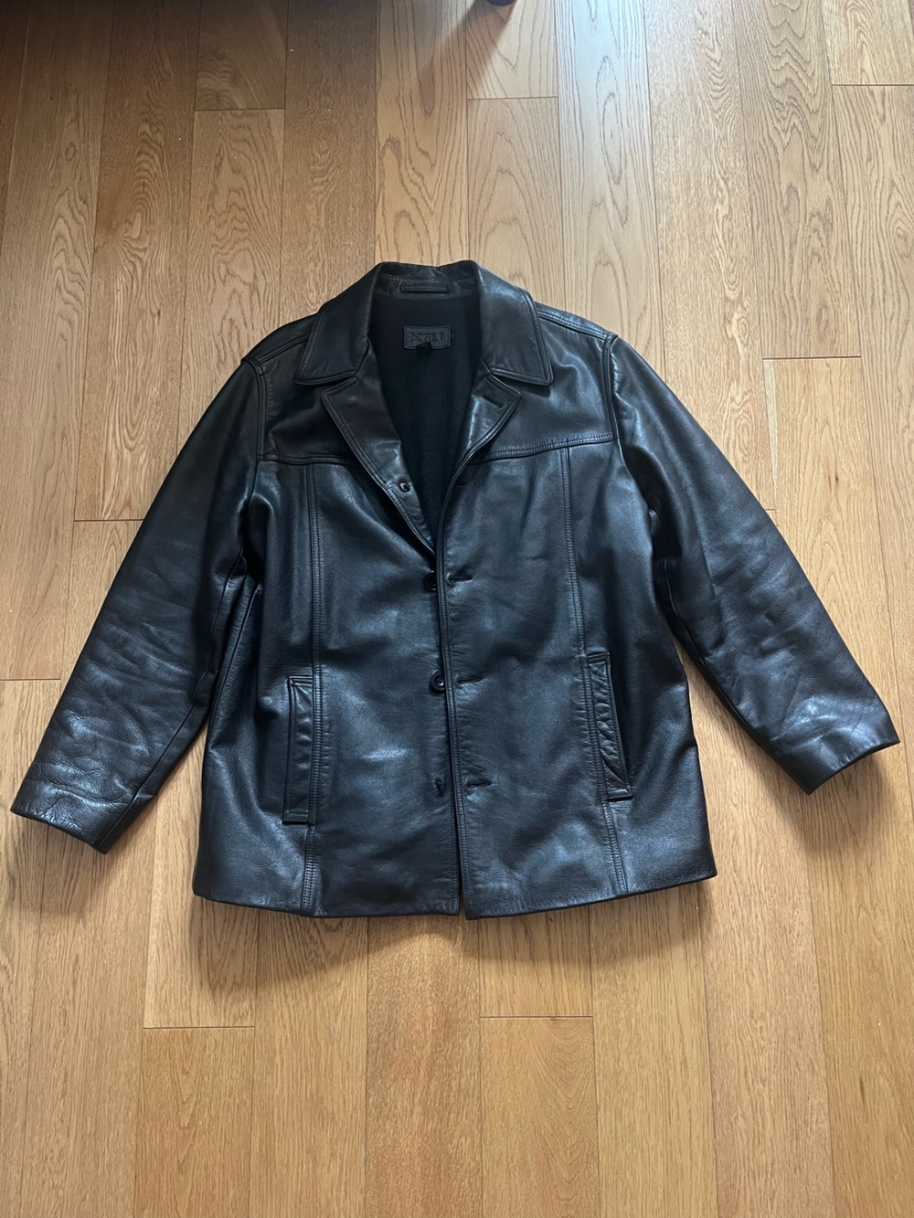 J Crew Men’s Vintage Medium Leather Jacket - missing one button